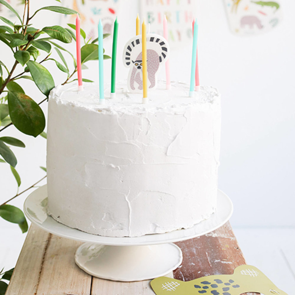 Animals Party Taartkaarsjes - 11 stuks - Wilde dieren feestartikelen
