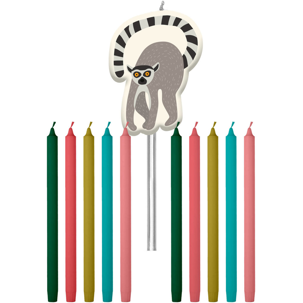 Animals Party Taartkaarsjes - 11 stuks - Wilde dieren feestartikelen