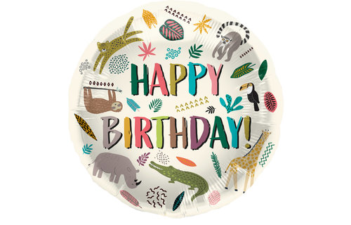 Animals Party Folieballon (rond) - per stuk - Wilde dieren versiering