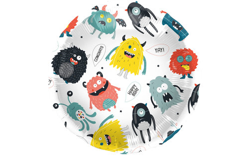 Monster Bash Folieballon (Rond) - per stuk - Feestversiering voor Kids