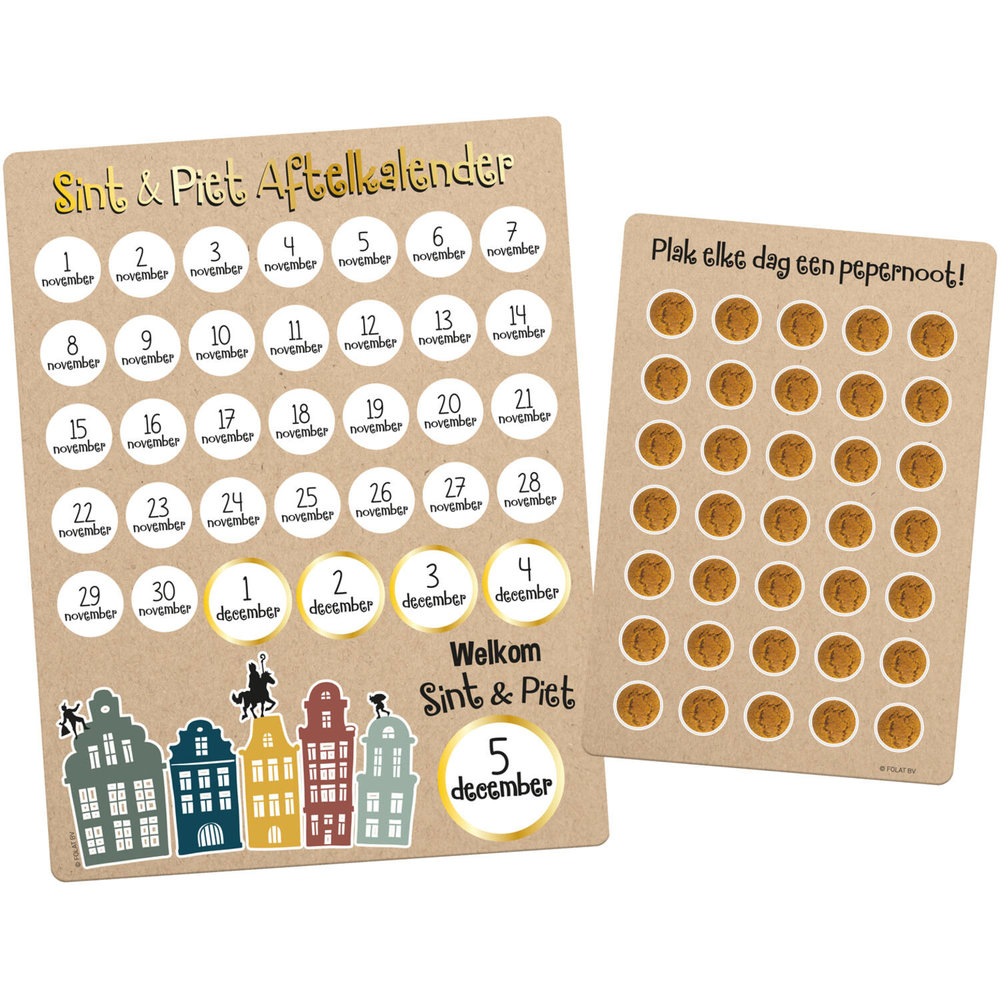 Welkom Sint & Piet Aftelkalender - per set - Sinterklaas