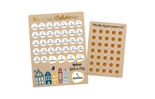 Welkom Sint & Piet Aftelkalender - per set - Sinterklaas