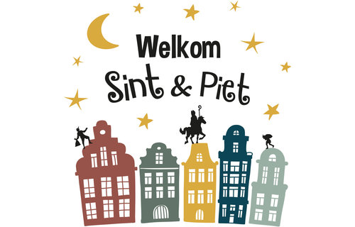 Welkom Sint & Piet Raamstickers - Set - Sinterklaas