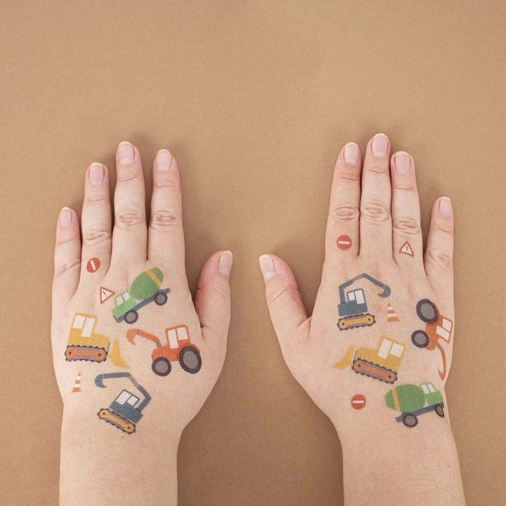 Bouwplaats Plaktatoeages - Set van 8 - Construction tattoos