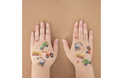 Bouwplaats Plaktatoeages - Set van 8 - Construction tattoos