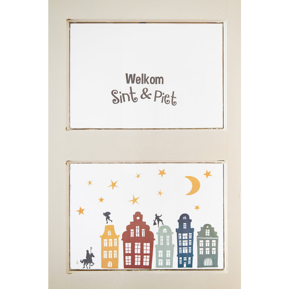 Welkom Sint & Piet Raamstickers - Set - Sinterklaas
