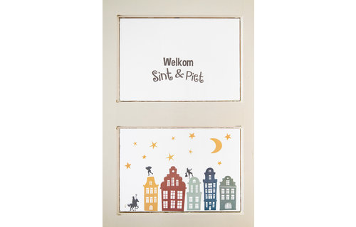 Welkom Sint & Piet Raamstickers - Set - Sinterklaas
