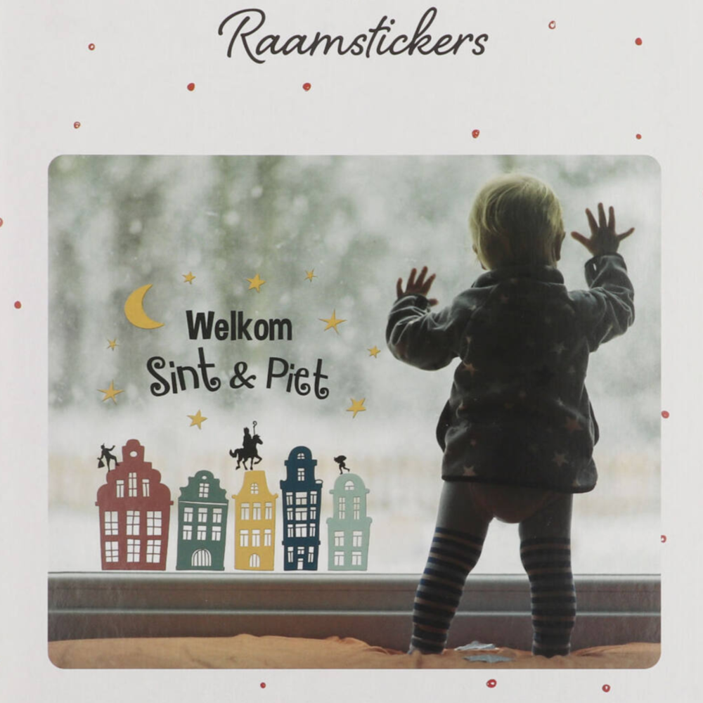 Welkom Sint & Piet Raamstickers - Set - Sinterklaas