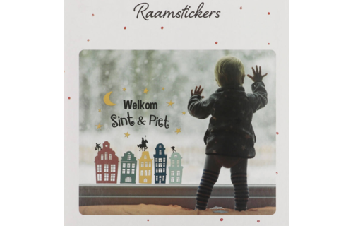 Welkom Sint & Piet Raamstickers - Set - Sinterklaas