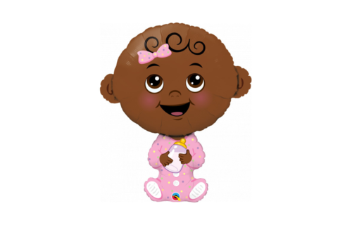 Baby Girl (Bruin) Folieballon - per stuk - Geboorteballonnen