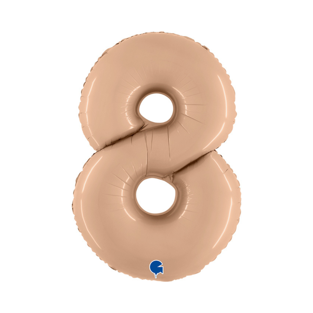 XL Cijfer 8 Folieballon Nude (Beige) - 102 cm