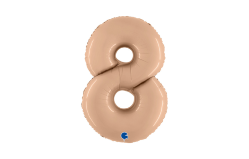 XL Cijfer 8 Folieballon Nude (Beige) - 102 cm