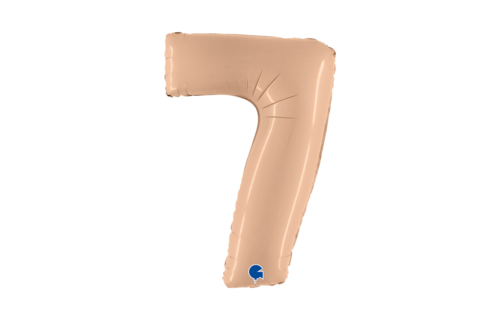 XL Cijfer 7 Folieballon Nude (Beige) - 102 cm