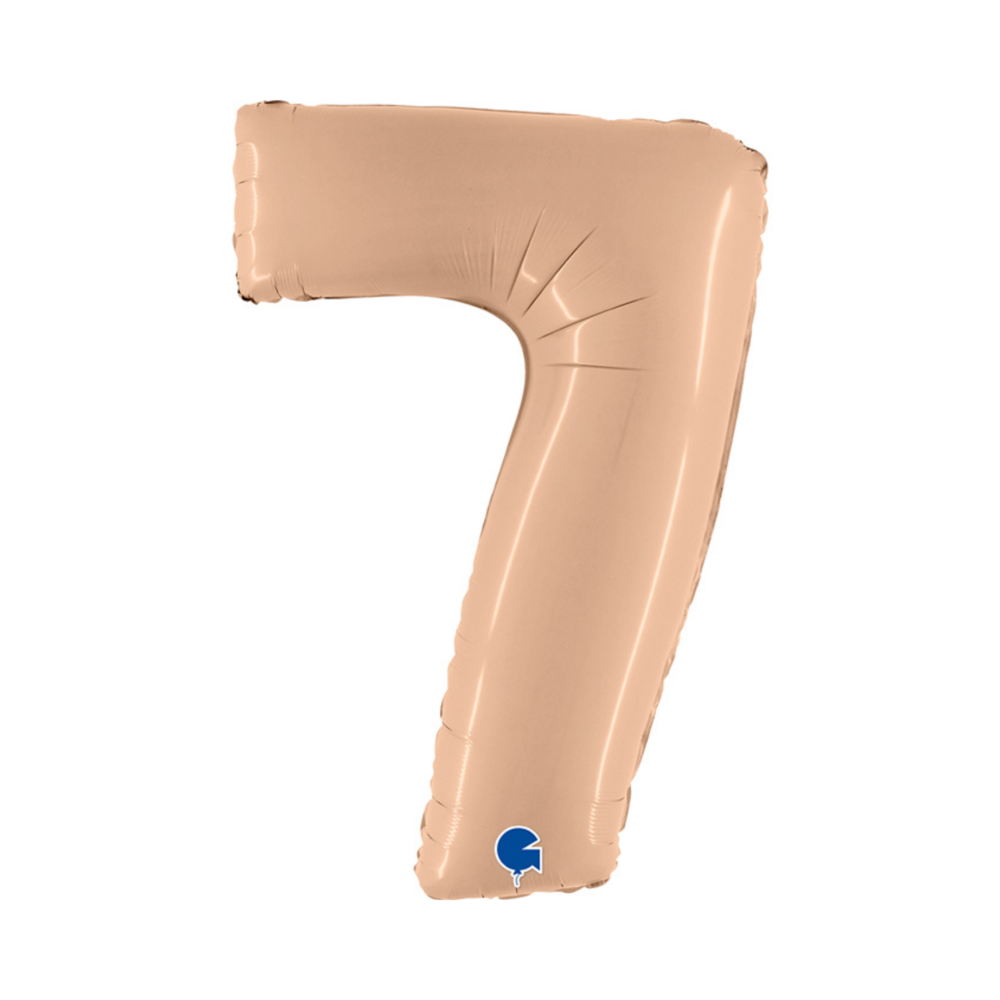 XL Cijfer 7 Folieballon Nude (Beige) - 102 cm