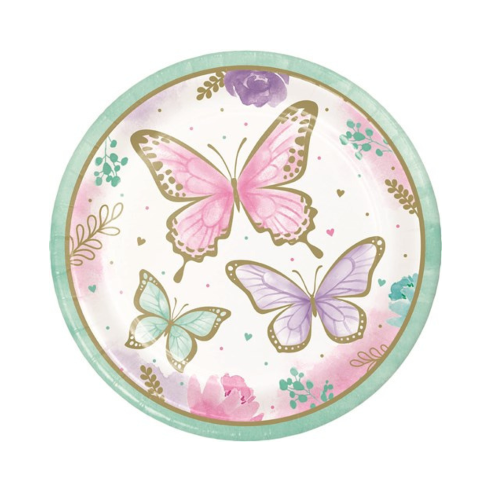 Butterfly Shimmer Borden - 8 stuks - Vlinders