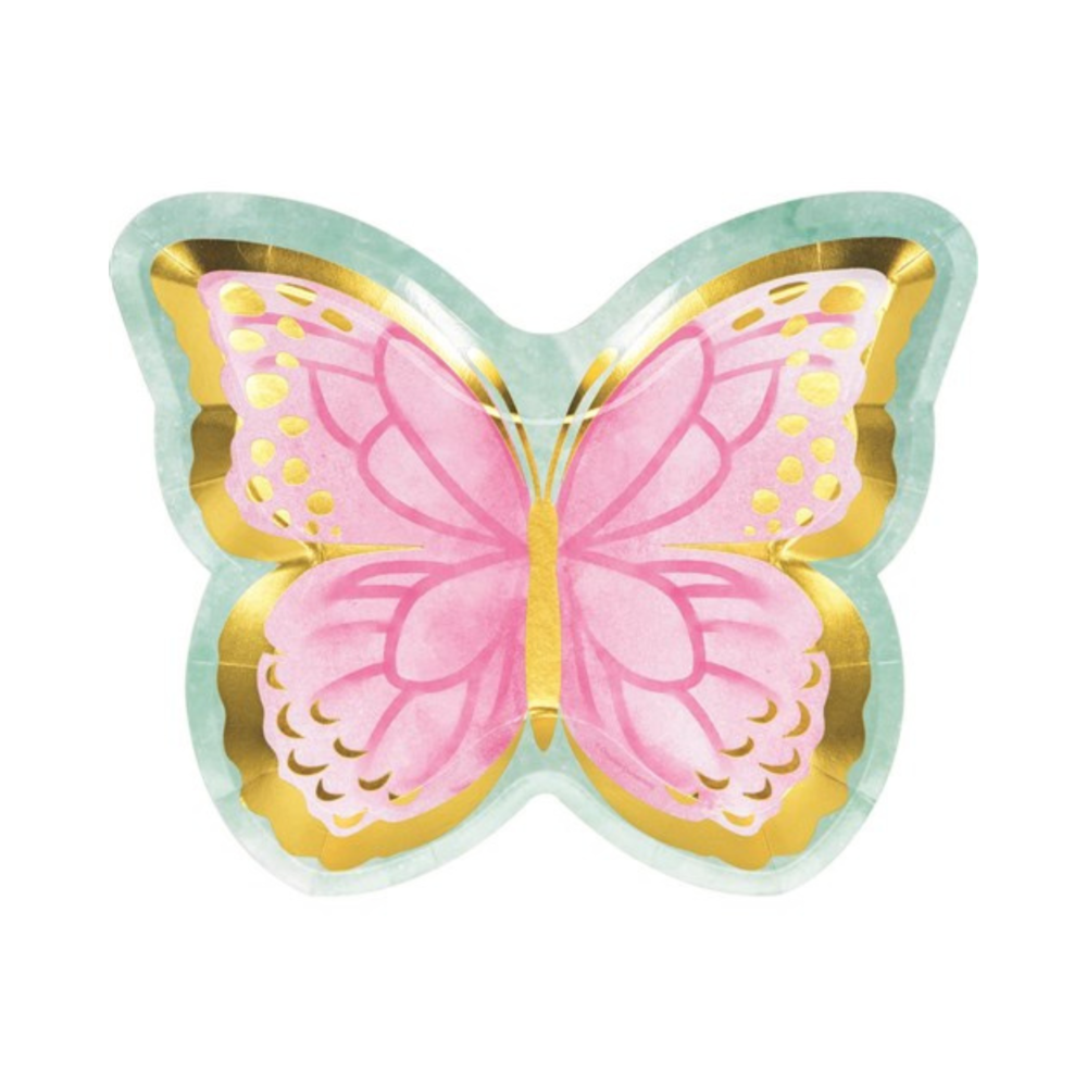 Butterfly Shimmer Borden (Shaped) - 8 stuks - Vlinders