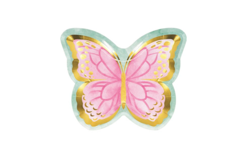 Butterfly Shimmer Borden (Shaped) - 8 stuks - Vlinders