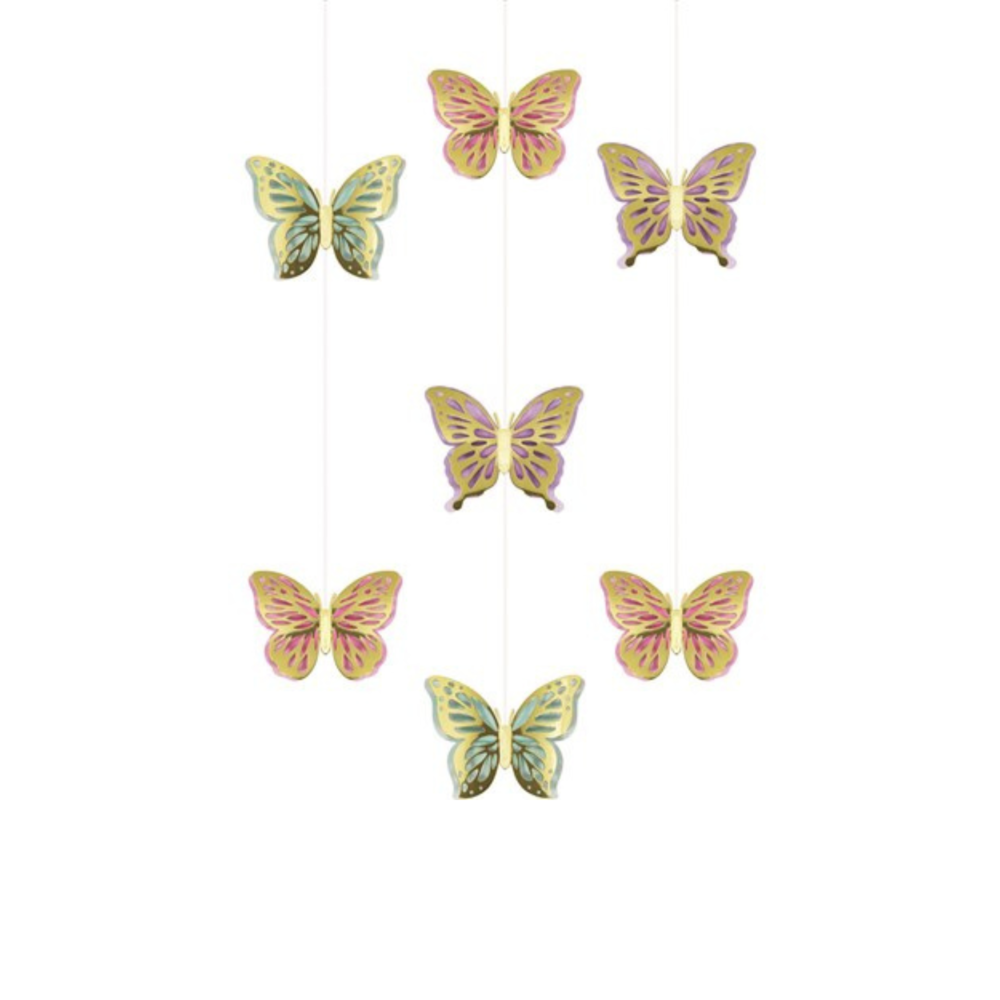 Butterfly Shimmer Hangdecoraties - set van 3 - Vlinders
