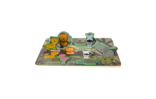 Houten Puzzel Jungle - per stuk - Educatief Speelgoed