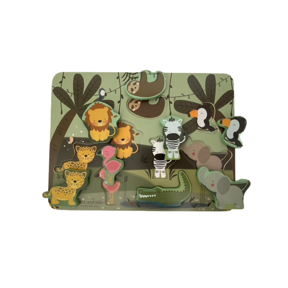 Houten Puzzel Jungle - per stuk - Educatief Speelgoed