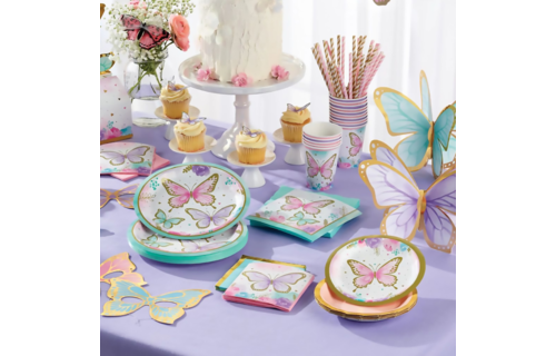 Butterfly Shimmer Borden - 8 stuks - Vlinders