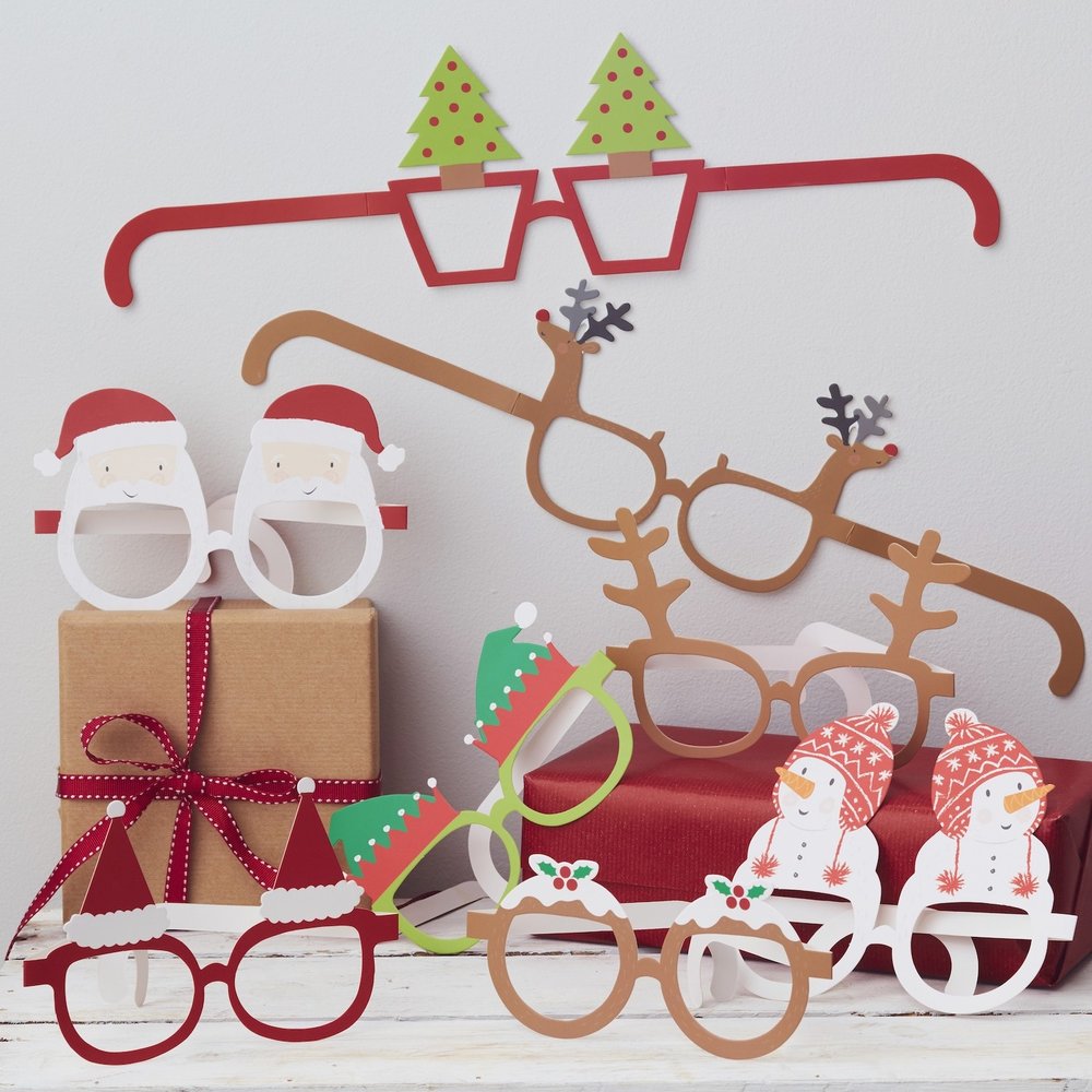 Feestbrillen Kerstmis - set van 8 - Kerst feestartikelen