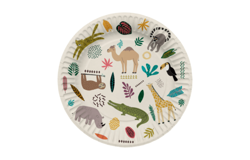 Animals Party Borden - 8 stuks - Wilde dieren feestartikelen