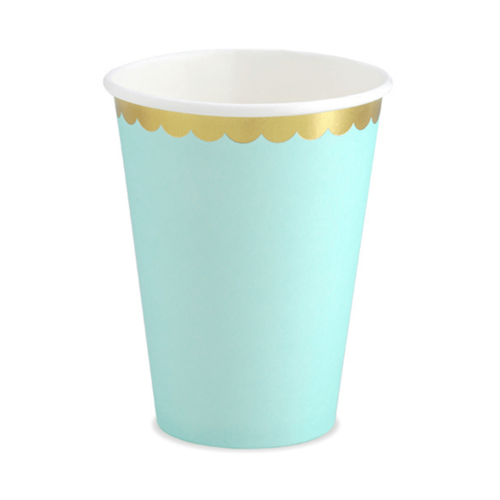 Bekers Mint & Goud - 6 stuks