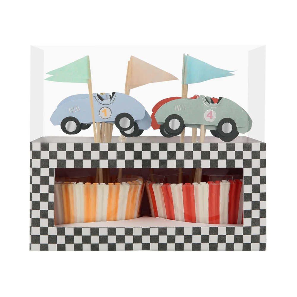 Raceauto Cupcakes Set - 24 stuks - Race Car Meri Meri