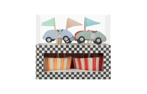 Raceauto Cupcakes Set - 24 stuks - Race Car Meri Meri