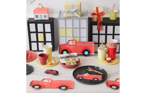 Brandweerwagen Slinger Set - 2 stuks - Fire Truck Meri Meri