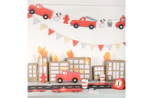 Brandweerwagen Slinger Set - 2 stuks - Fire Truck Meri Meri
