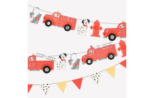 Brandweerwagen Slinger Set - 2 stuks - Fire Truck Meri Meri