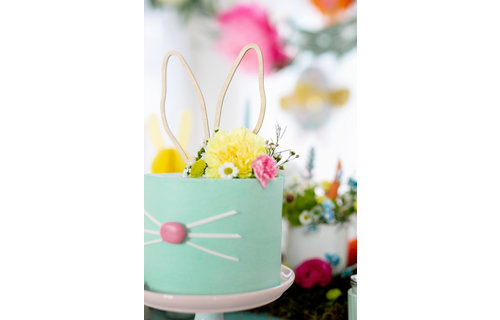 Taarttopper Konijnenoortjes - per stuk - Houten taarttoppers