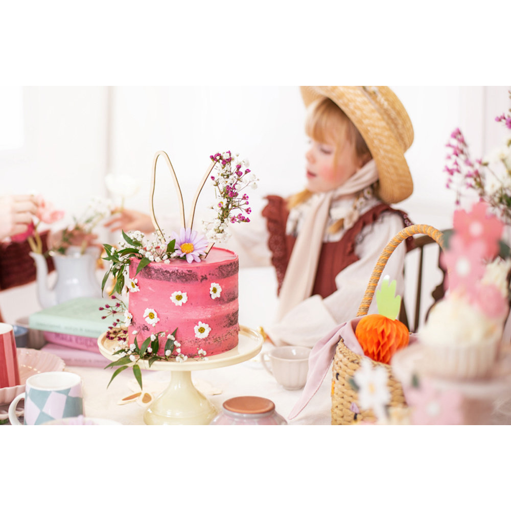 Taarttopper Konijnenoortjes - per stuk - Houten taarttoppers