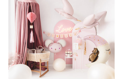 Roze Ooievaar Folieballon (Supershape) - per stuk - Baby Collectie