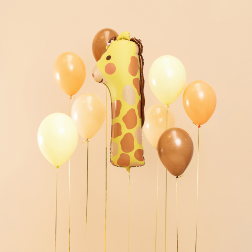 Giraffe XL Cijfer 1 Folieballon - per stuk - 90 cm - Dieren Ballonnen