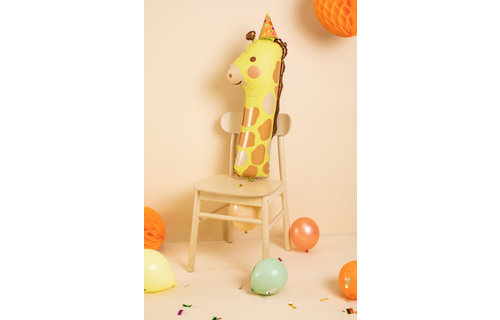Giraffe XL Cijfer 1 Folieballon - per stuk - 90 cm - Dieren Ballonnen