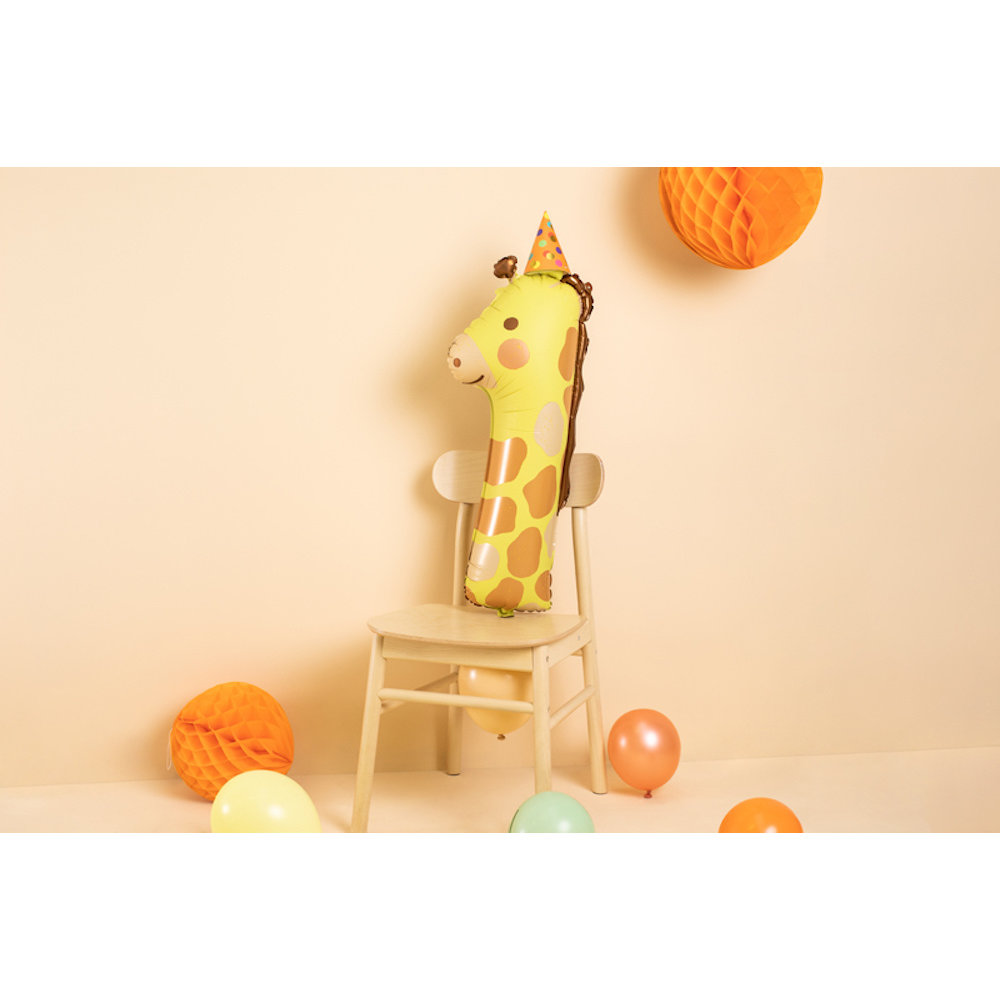 Giraffe XL Cijfer 1 Folieballon - per stuk - 90 cm - Dieren Ballonnen