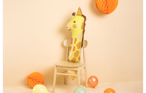 Giraffe XL Cijfer 1 Folieballon - per stuk - 90 cm - Dieren Ballonnen
