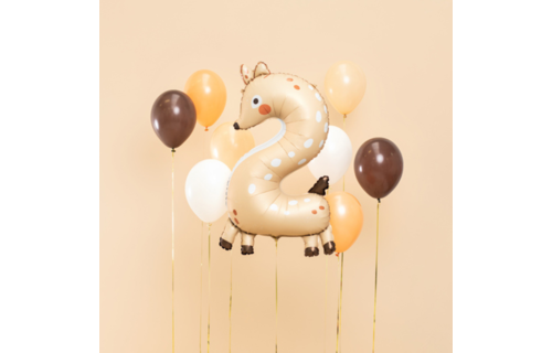Ree XL Cijfer 2 Folieballon - per stuk - 102 cm - Dieren Ballonnen