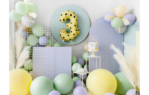 Cheeta XL Cijfer 3 Folieballon - per stuk - 98 cm - Dieren Ballonnen