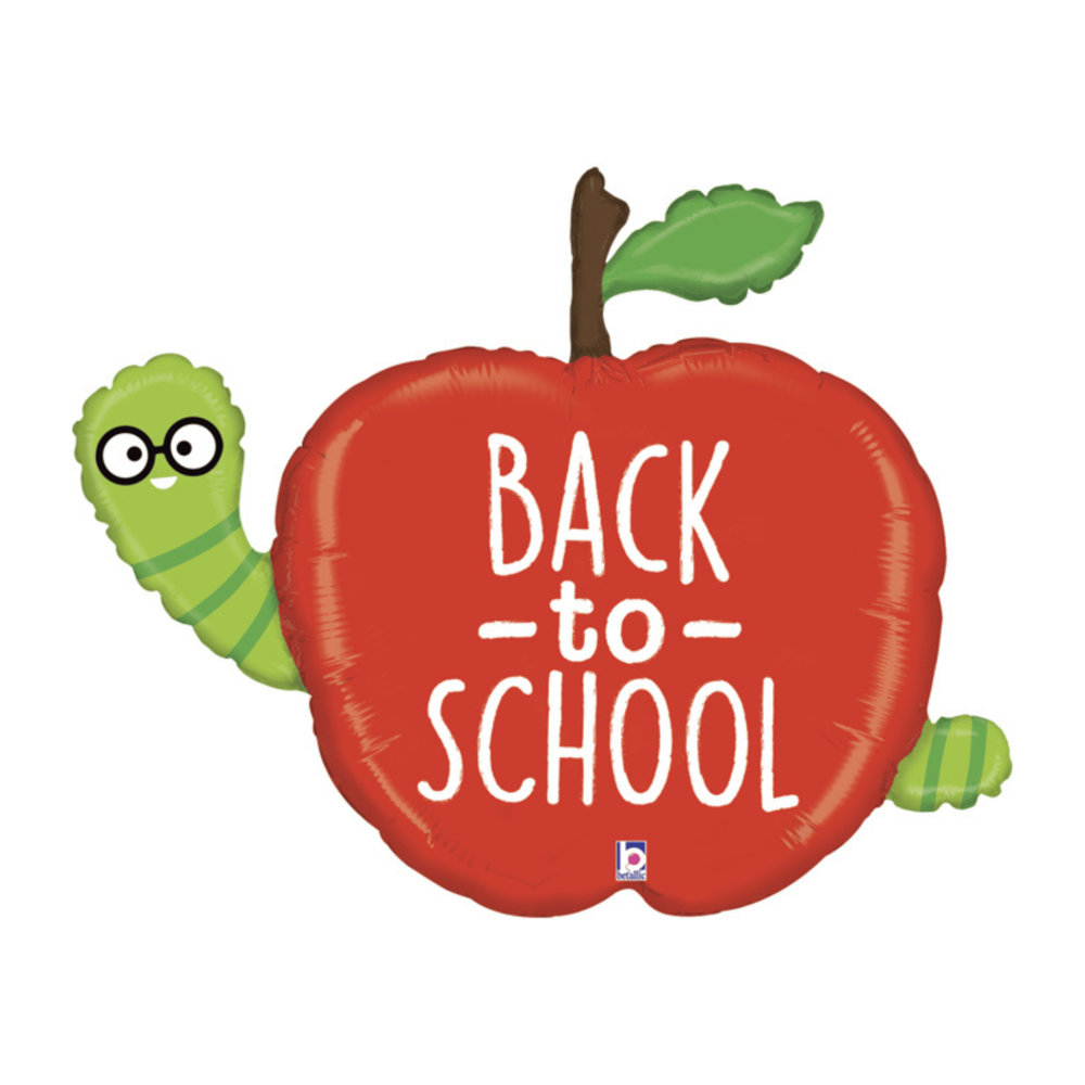 Back to School Appel Folieballon (Supershape) - per stuk - 102 cm