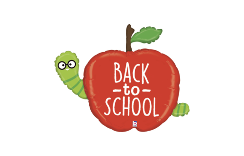 Back to School Appel Folieballon (Supershape) - per stuk - 102 cm