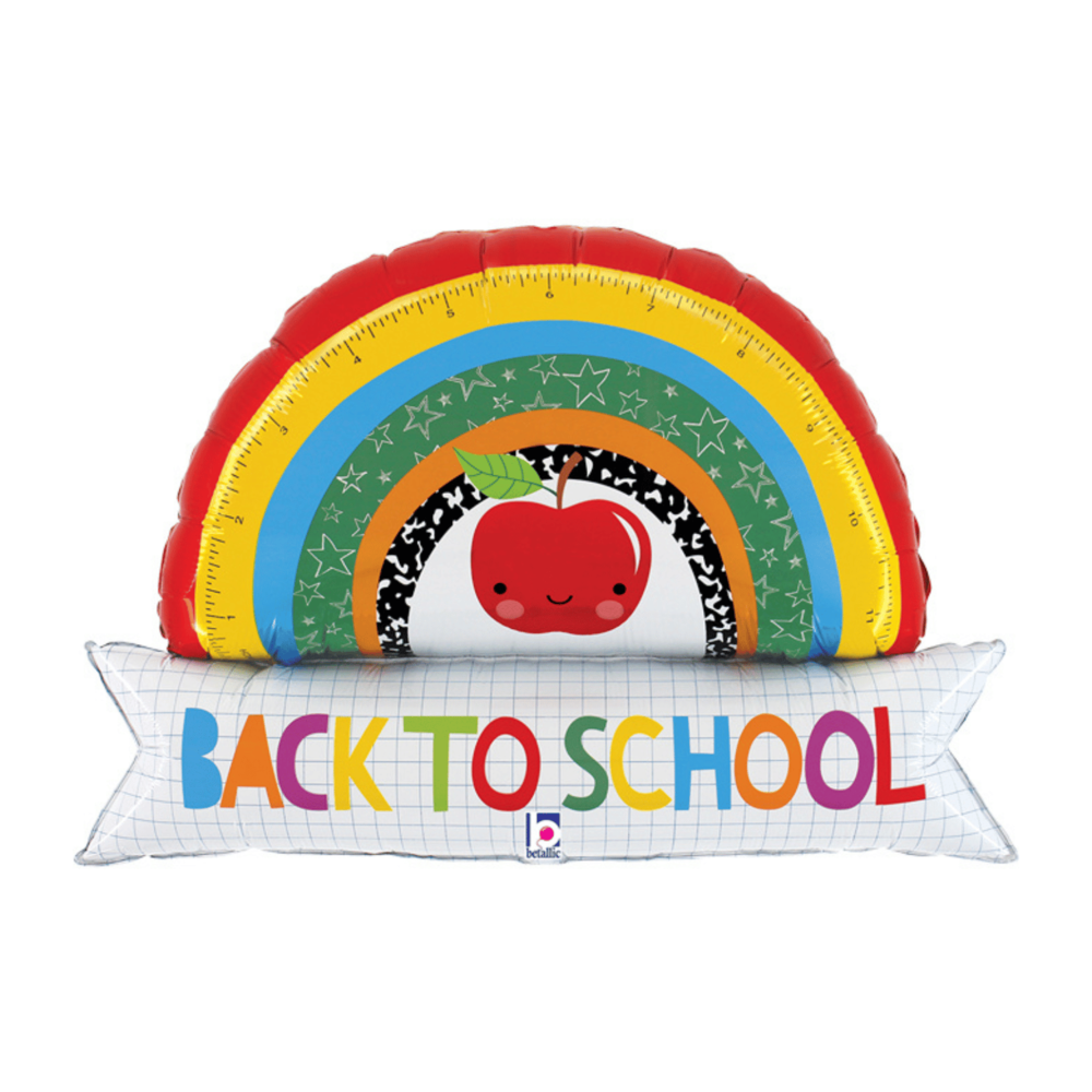 Back to School Regenboog Folieballon (Supershape) - per stuk - 89 cm