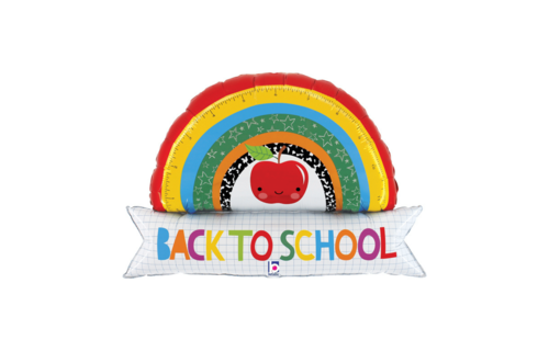 Back to School Regenboog Folieballon (Supershape) - per stuk - 89 cm