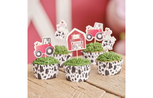 Farm Friends Cupcake Toppers - 12 stuks - Boerderijdieren