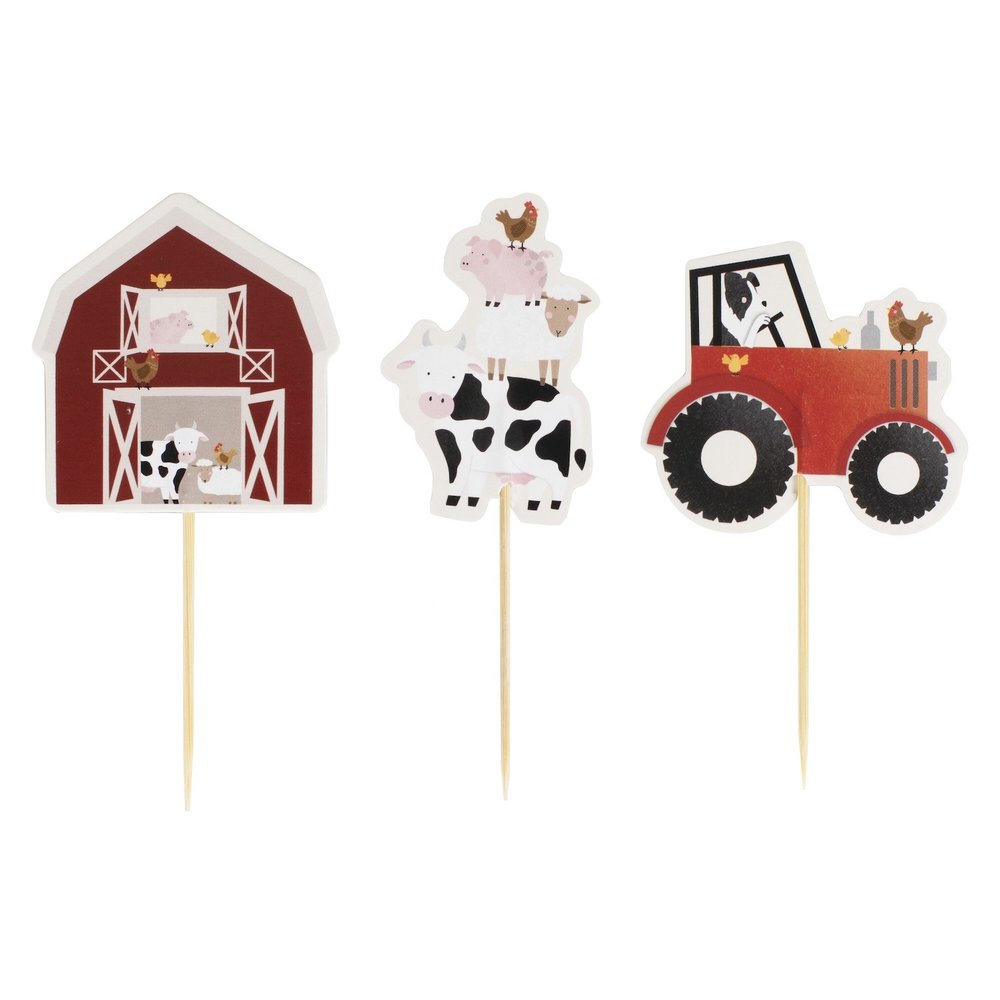 Farm Friends Cupcake Toppers - 12 stuks - Boerderijdieren