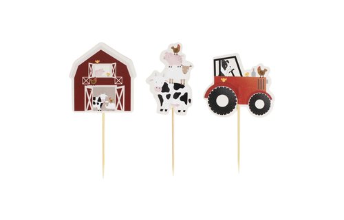 Farm Friends Cupcake Toppers - 12 stuks - Boerderijdieren