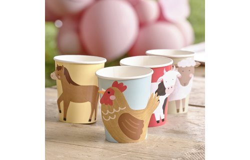Farm Friends Bekers - 8 stuks - Boerderijdieren